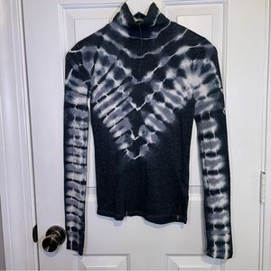 We The Free | Long Sleeve Gray and White Tie Dye Turtleneck